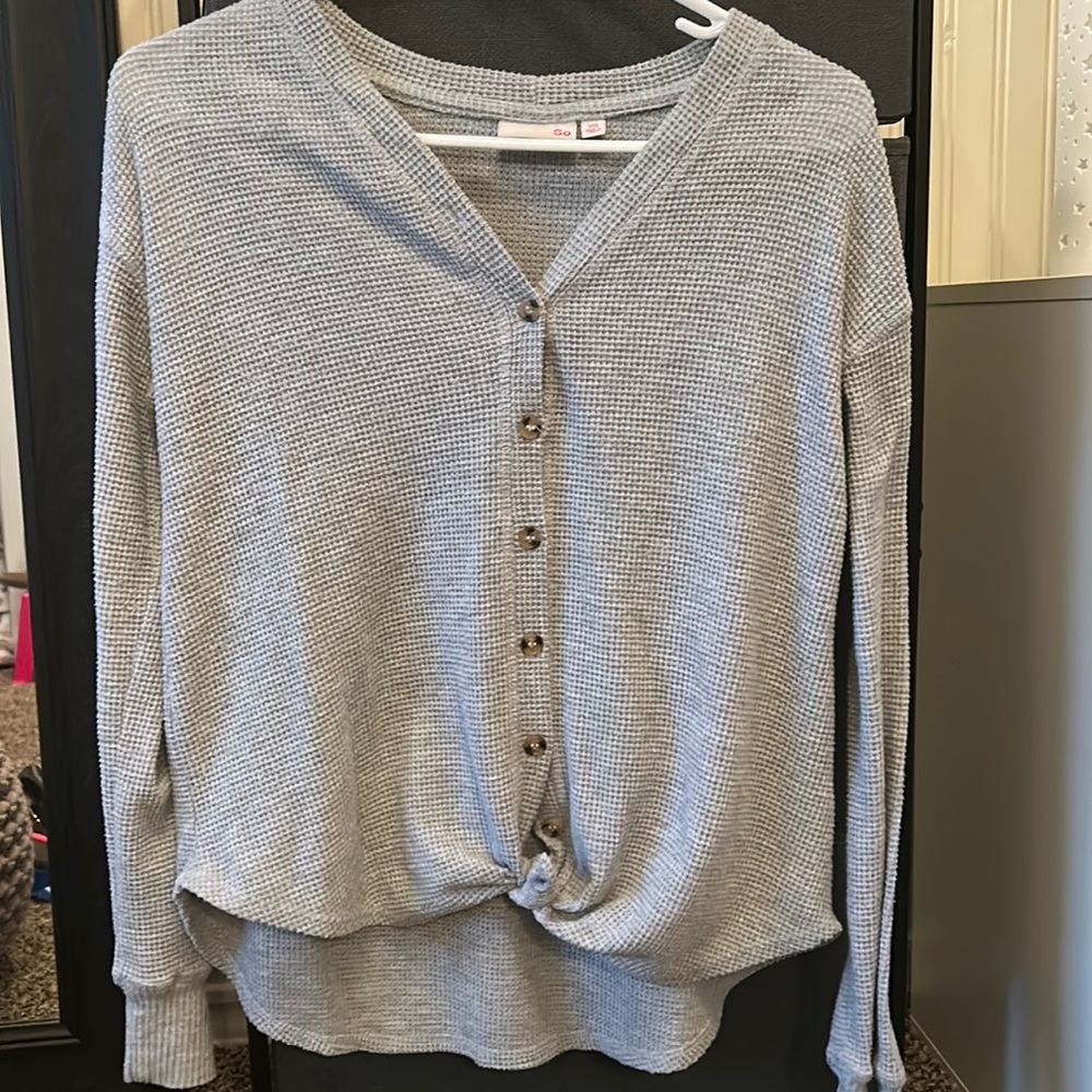 Grey SO button up knitted sweater size XS.